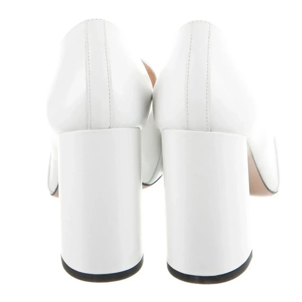 NWT Lewit High Heel Loafers White Leather size 9.5/39.5 - Picture 4 of 5
